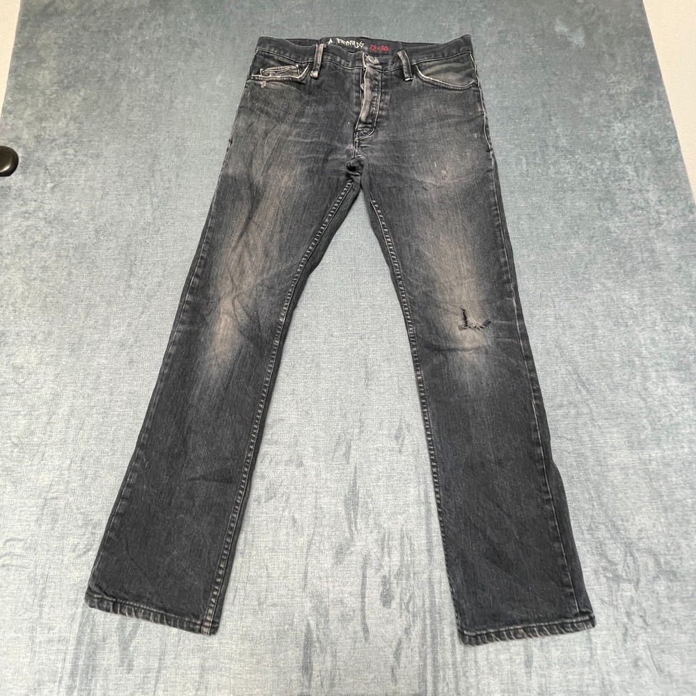 Altamont A. Reynolds Jeans Mens 28x30 Black Denim Dark Wash Pockets Straight Leg